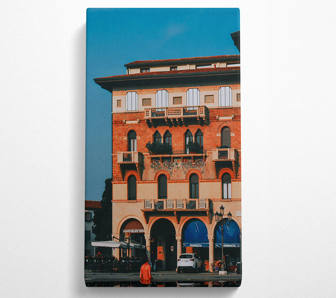  A Canvas Print of Orange Italian Facade Canvas Print