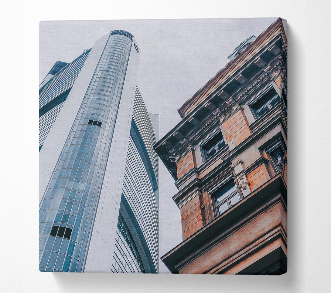  A Canvas Print of Orange And Blue Towers Canvas Art