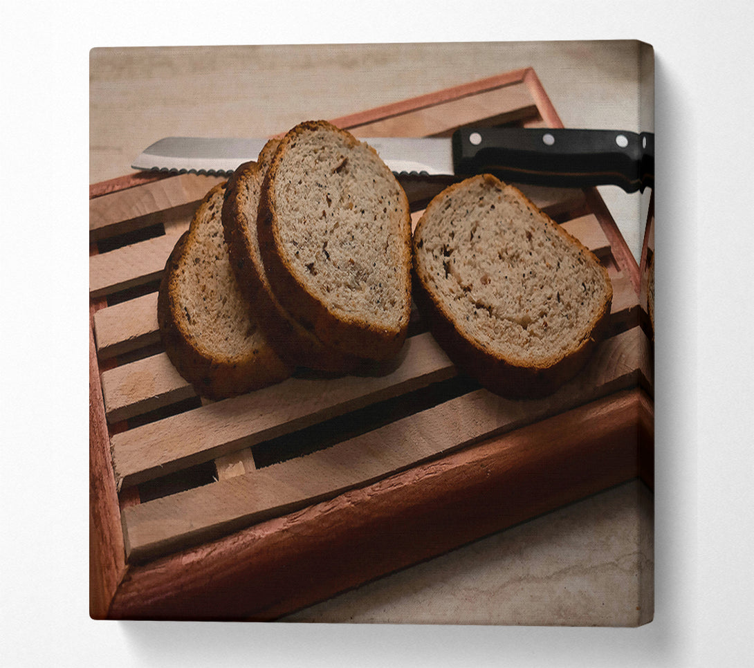  A Canvas Print of Golden Bread Slices Canvas Wall Art
