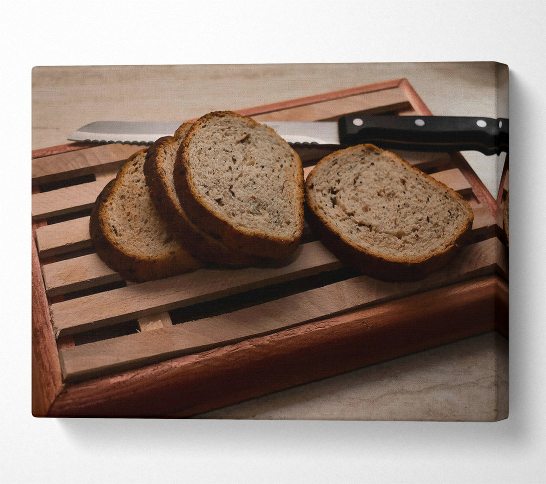  A Canvas Print of Golden Bread Slices Canvas Wall Art