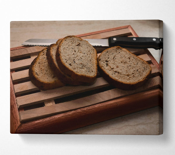  A Canvas Print of Golden Bread Slices Canvas Wall Art