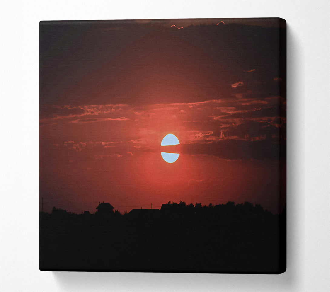 A Canvas Print of Crimson Sunset Sky Canvas Art
