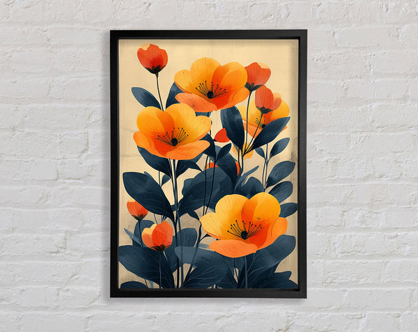 Orange Flowers Everywhere Framed Print