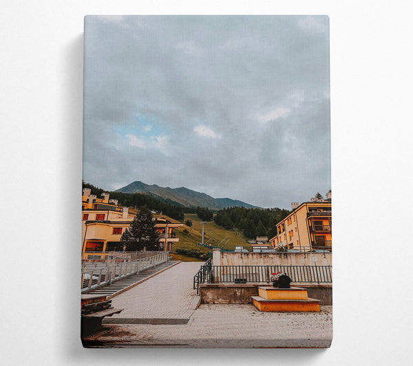  A Canvas Print of Golden Mountain Path Canvas Art