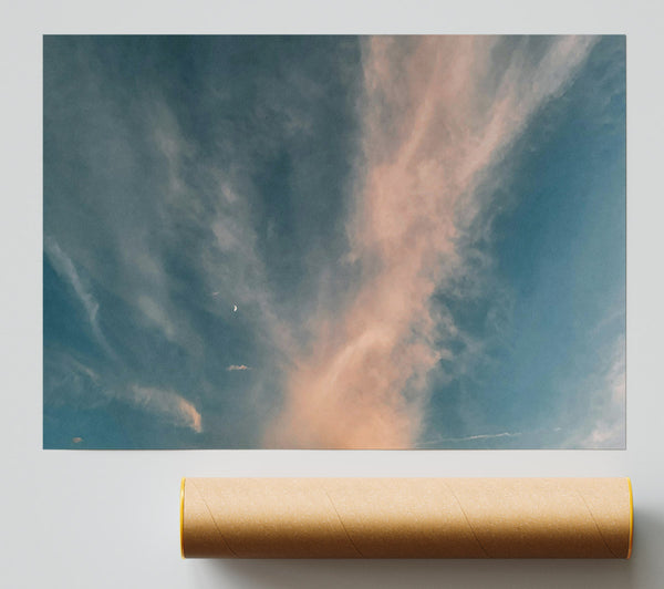 Peach And Teal Sky Poster