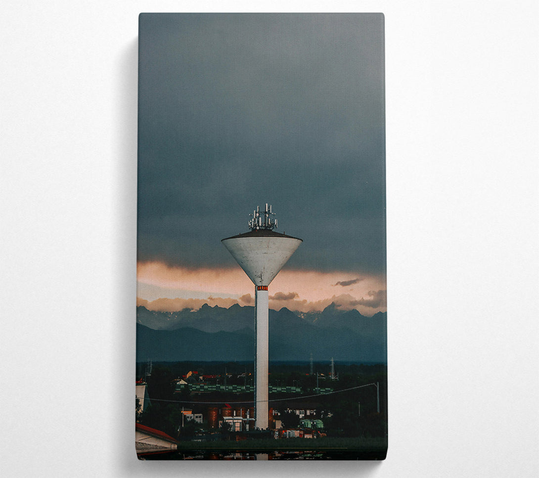  A Canvas Print of Grey Tower In Mountains Canvas Print