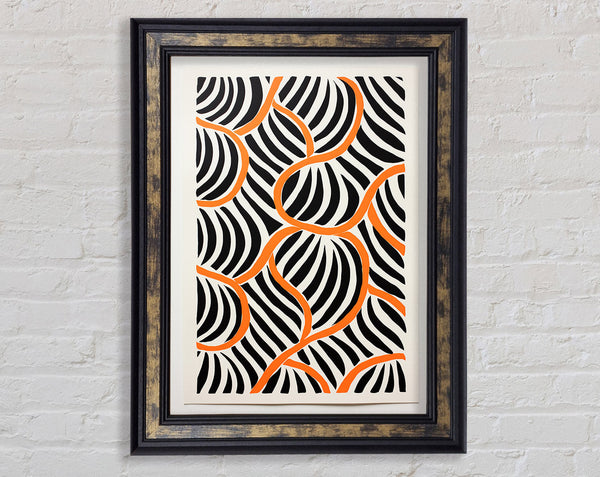 Orange Line On Walnut Framed Print