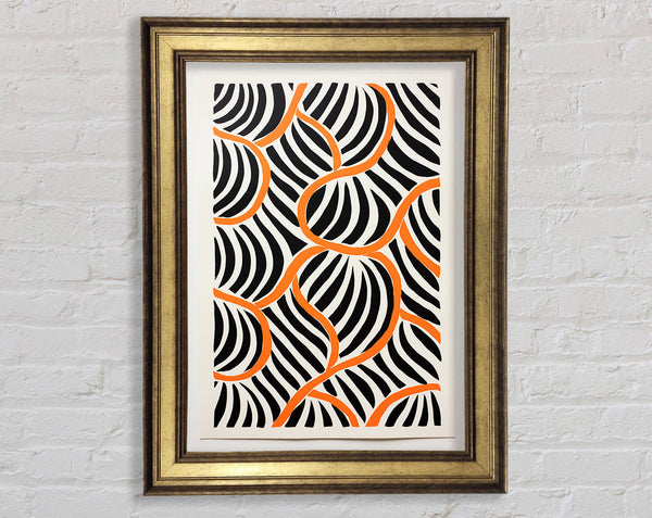 Orange Line On White Framed Print