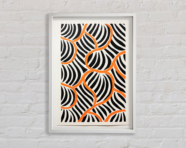 Orange Line On White Framed Print