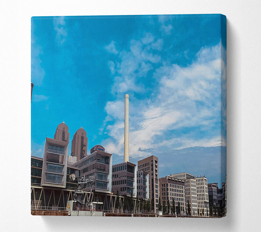  A Canvas Print of Azure Modern Cityscape Canvas Art