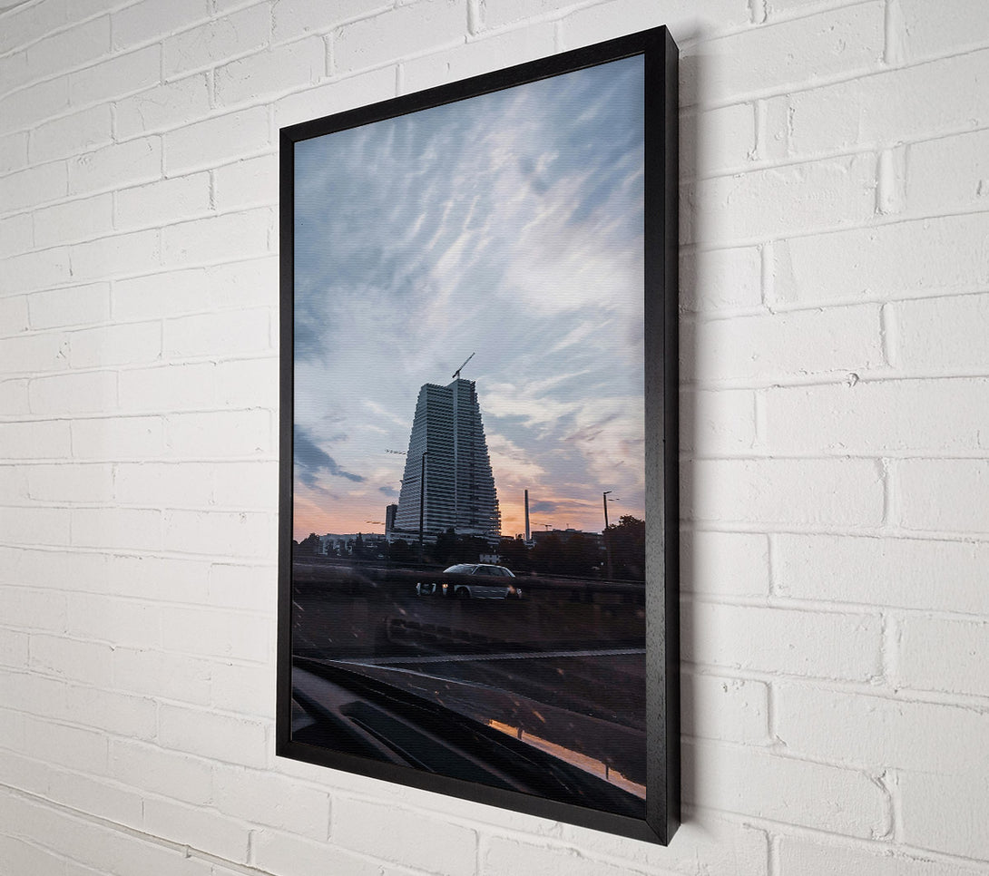  A Canvas Print of Orange Sky Cityscape Canvas Print