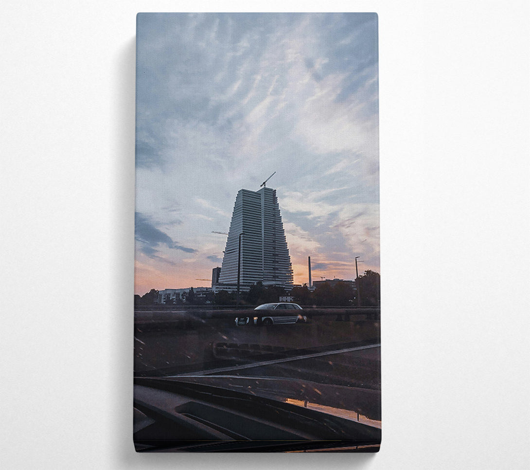  A Canvas Print of Orange Sky Cityscape Canvas Print