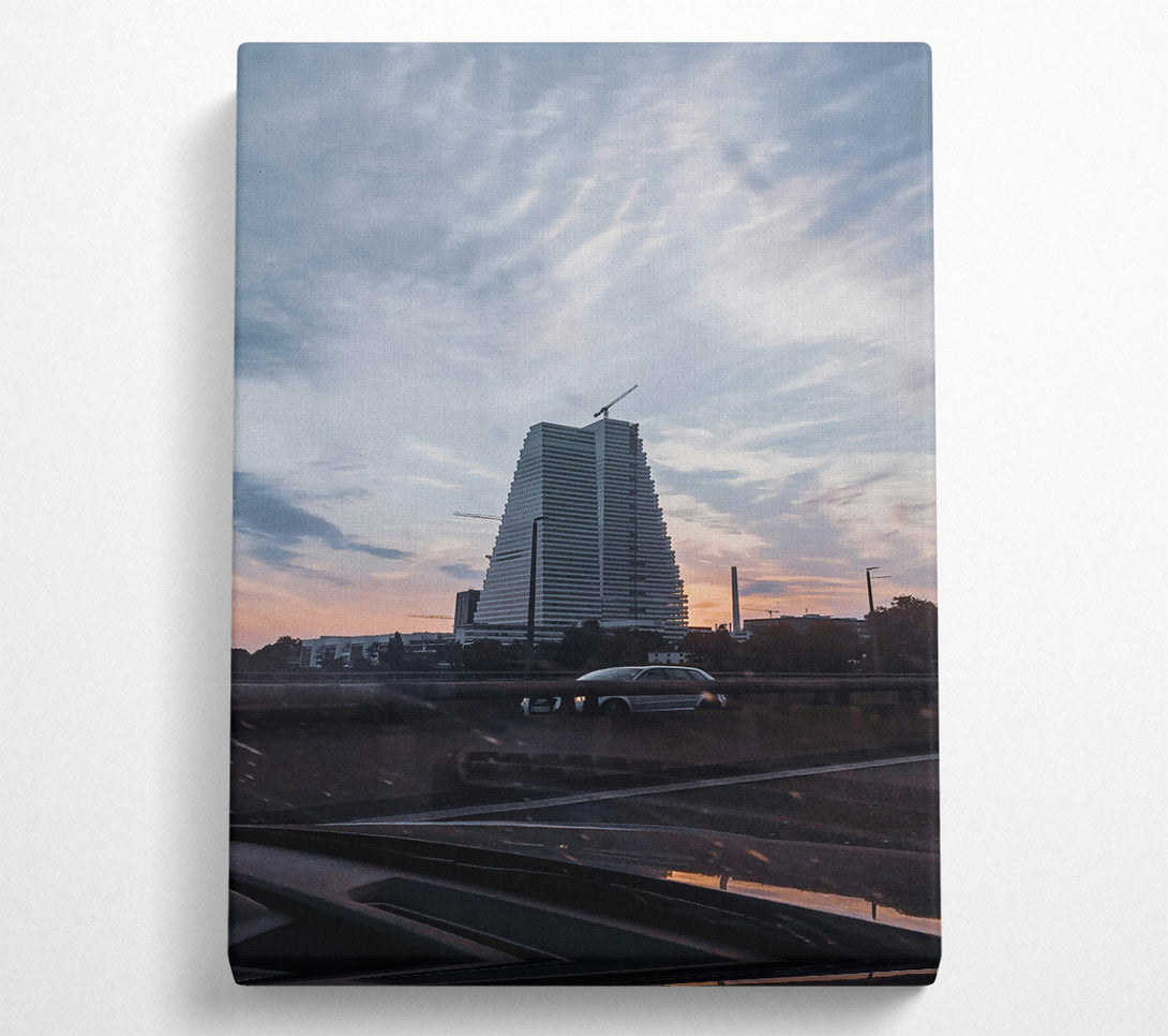  A Canvas Print of Orange Sky Cityscape Canvas Print