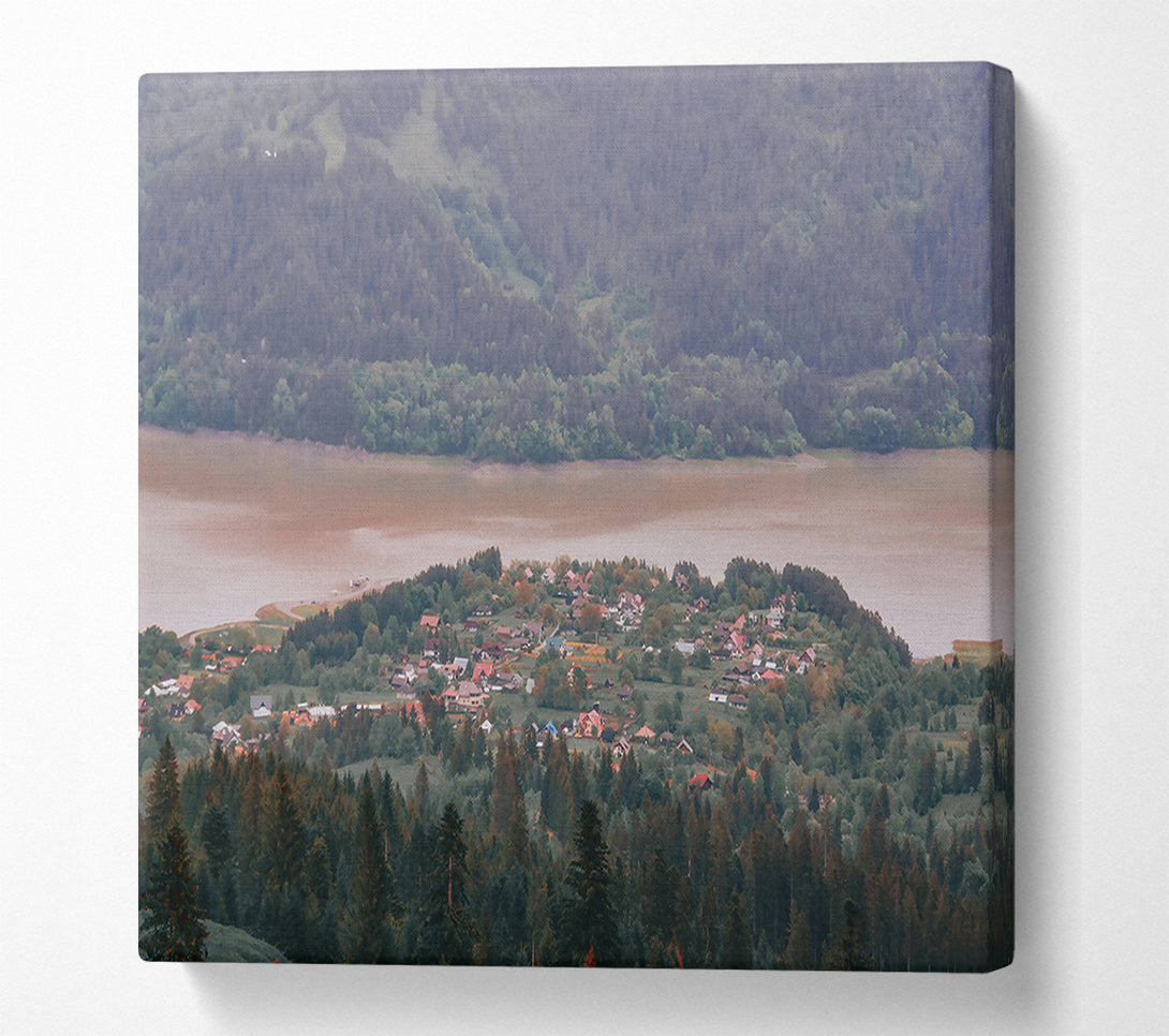  A Canvas Print of Dusty Pink Valley View Canvas Wall Art