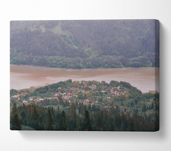  A Canvas Print of Dusty Pink Valley View Canvas Wall Art