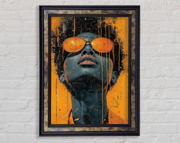 Orange Paint Sunglasses Framed Print