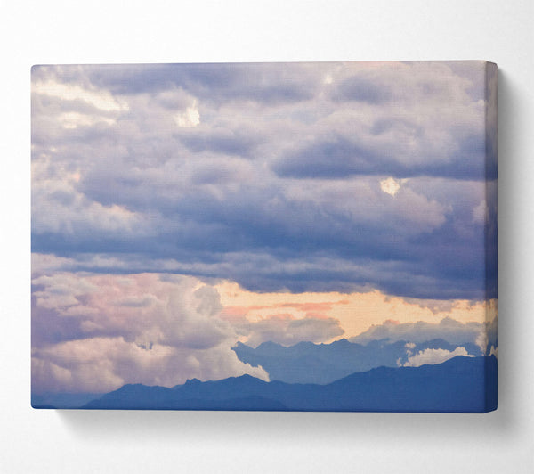  A Canvas Print of Silver Clouds Above Mountains Canvas Art