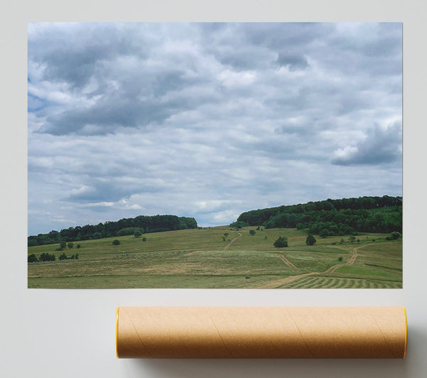Gray Skies Over Green Fields. Giclee Print