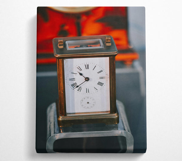  A Canvas Print of Golden Antique Clock Canvas Wall Art