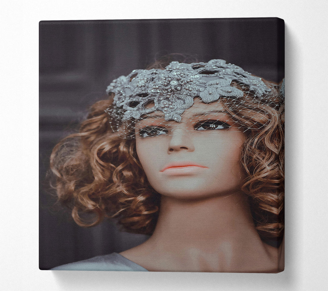  A Canvas Print of Silver Lace Veil Canvas Wall Art