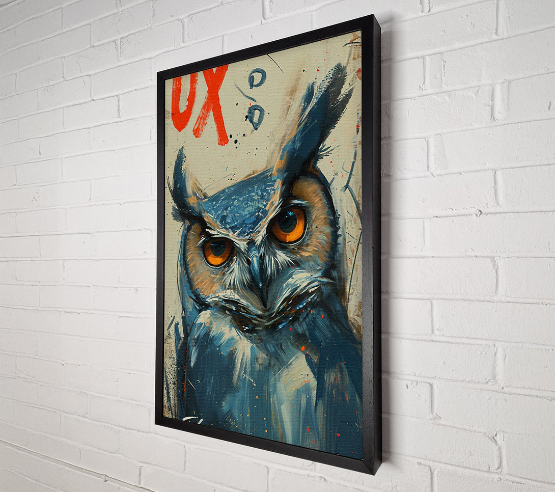  A Canvas Print of Owl Brush Strokes Canvas Wall Art