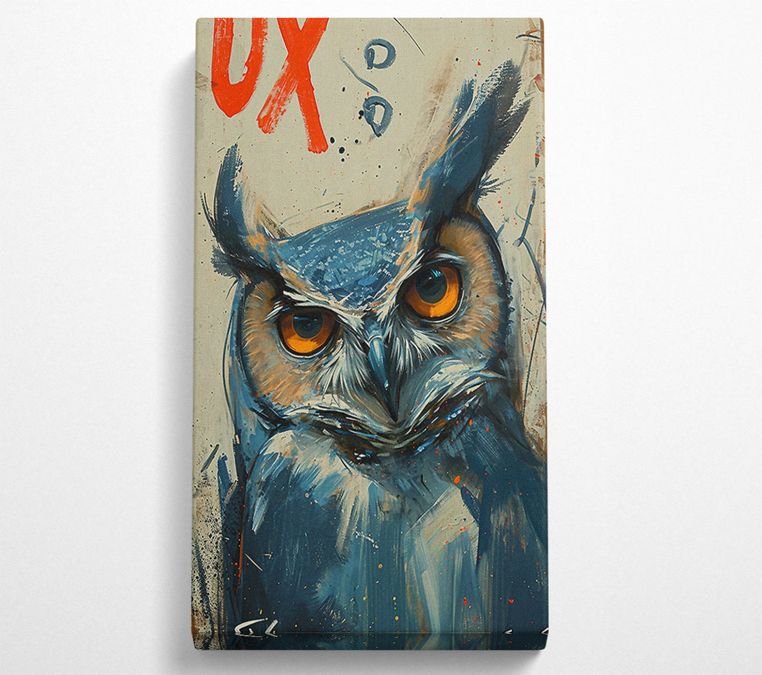  A Canvas Print of Owl Brush Strokes Canvas Wall Art
