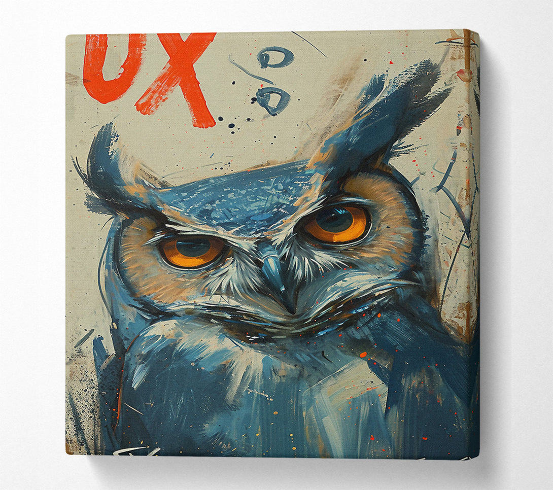 A Canvas Print of Owl Brush Strokes Canvas Wall Art