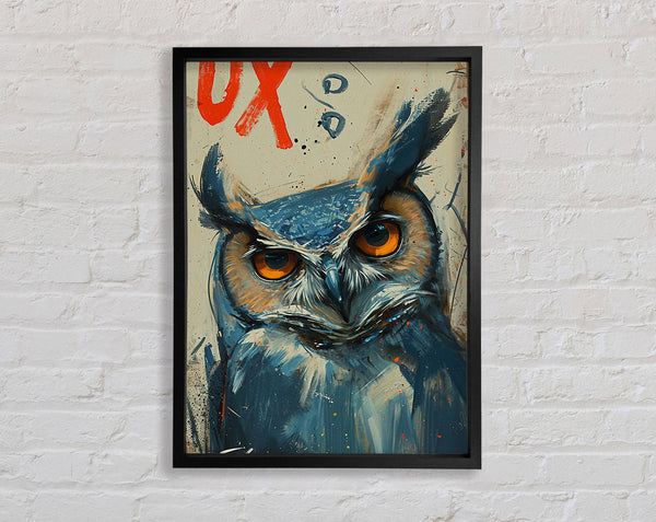 Owl Brush Strokes Framed Print
