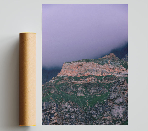 Purple Peaks And Fog Poster