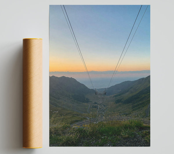 Orange Mountain Sky Print