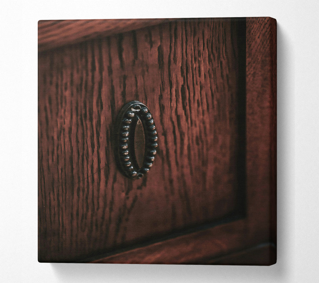  A Canvas Print of Mahogany Door Knob Canvas Art