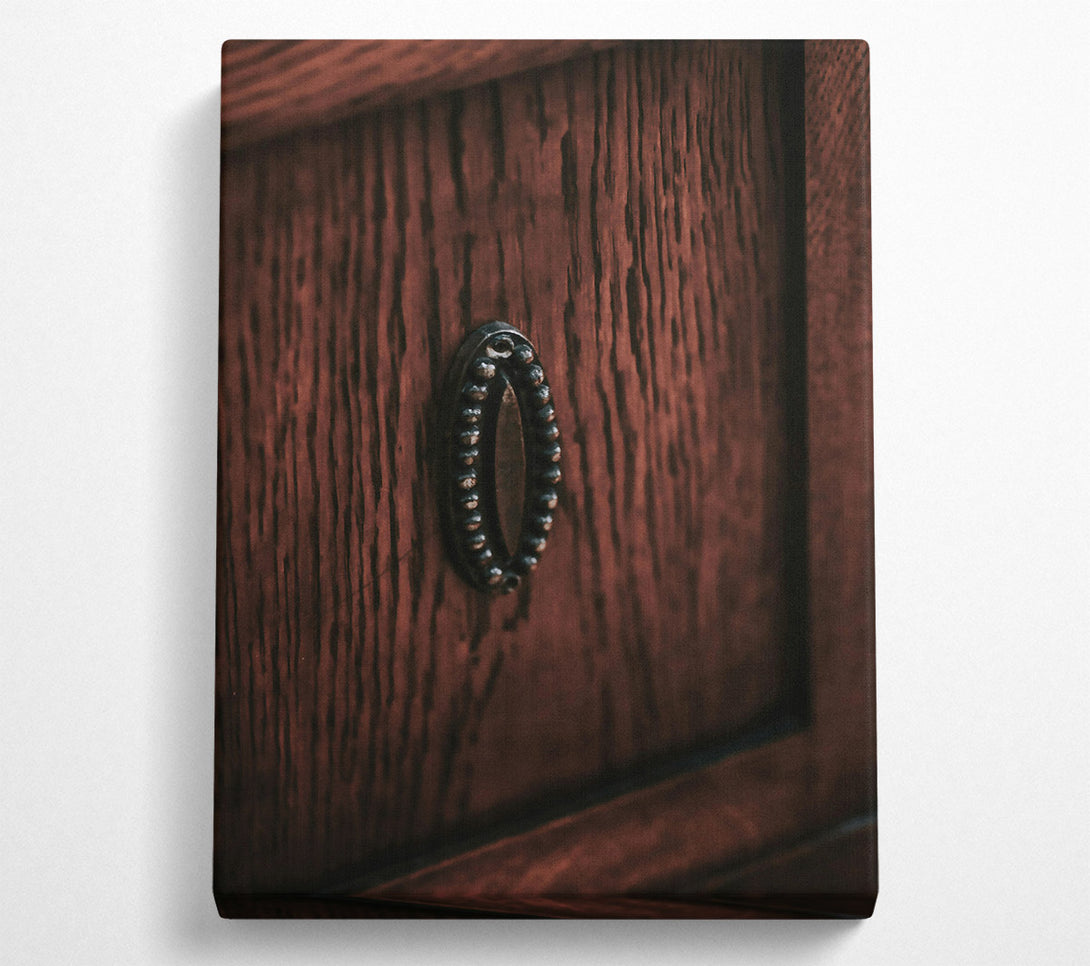  A Canvas Print of Mahogany Door Knob Canvas Art