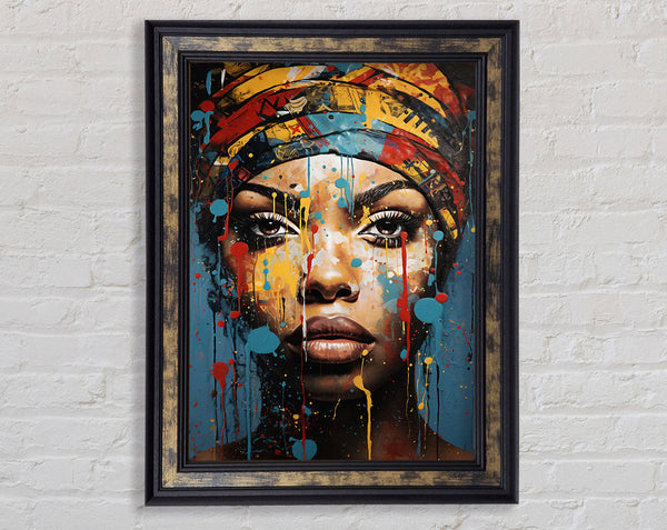 Paint Splatter Africa Framed Print