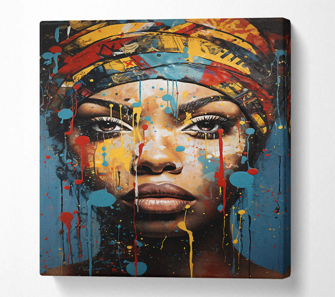  A Canvas Print of Paint Splatter Africa Canvas Print