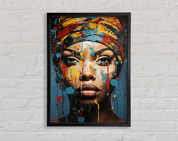 Paint Splatter Africa Framed Print