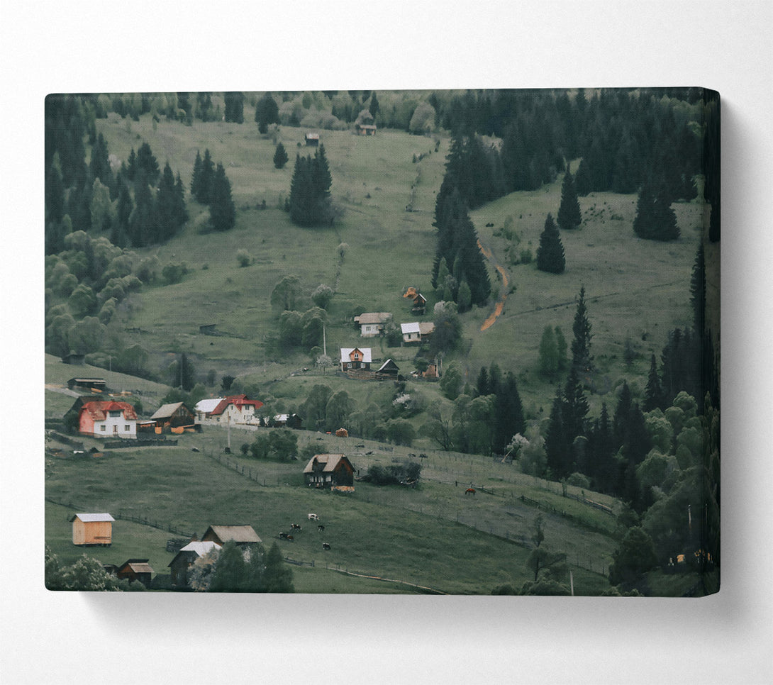  A Canvas Print of Green Hills Retreat Canvas Art