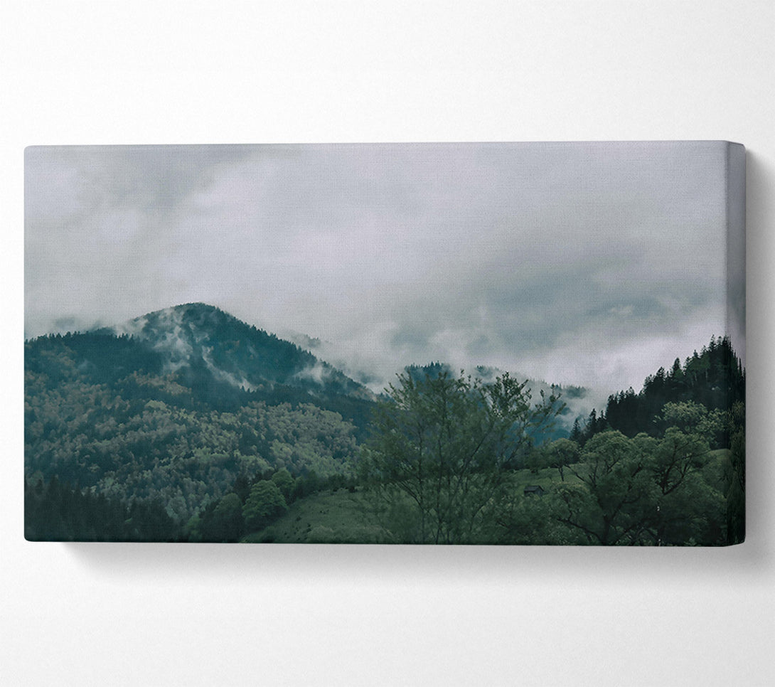  A Canvas Print of Emerald Mist Mountains. Canvas Print