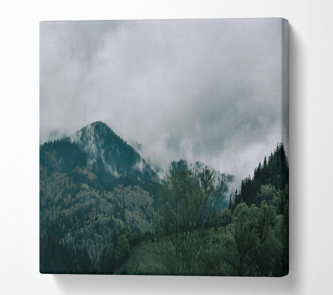  A Canvas Print of Emerald Mist Mountains. Canvas Print