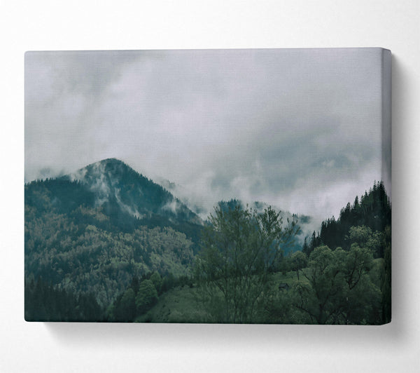  A Canvas Print of Emerald Mist Mountains. Canvas Print