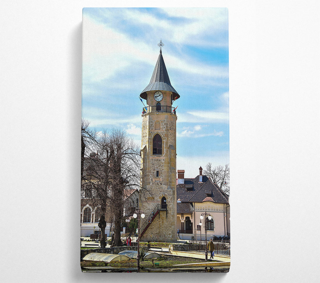  A Canvas Print of Stone Clock Tower Canvas Print