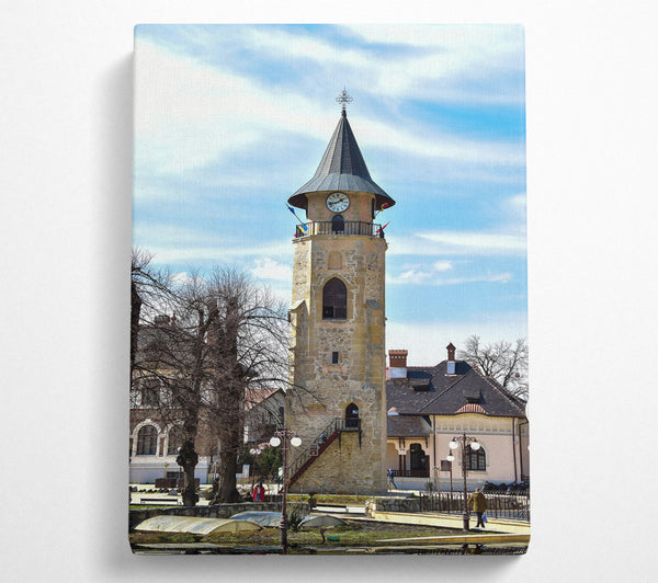  A Canvas Print of Stone Clock Tower Canvas Print