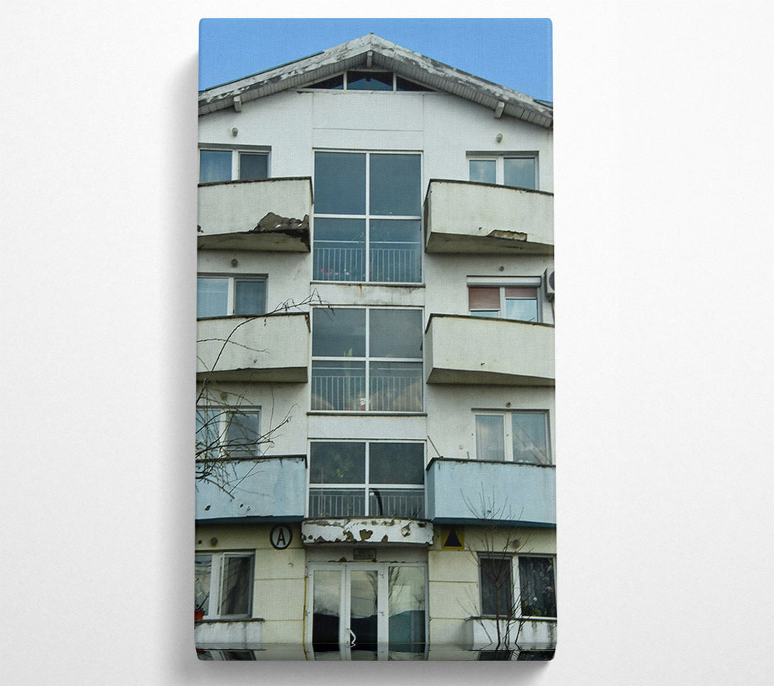  A Canvas Print of Blue Balcony Building Canvas Wall Art