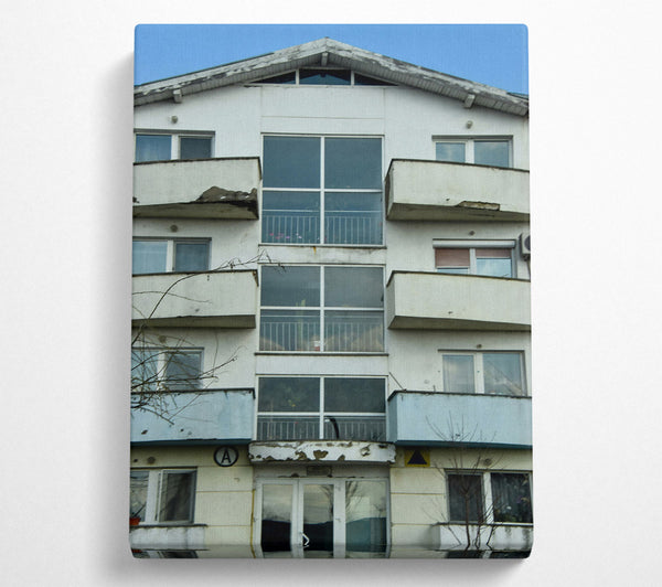  A Canvas Print of Blue Balcony Building Canvas Wall Art