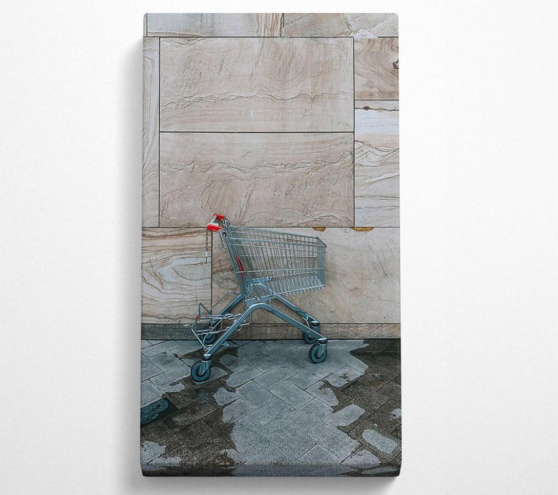  A Canvas Print of Silver Cart On Stone Canvas Wall Art