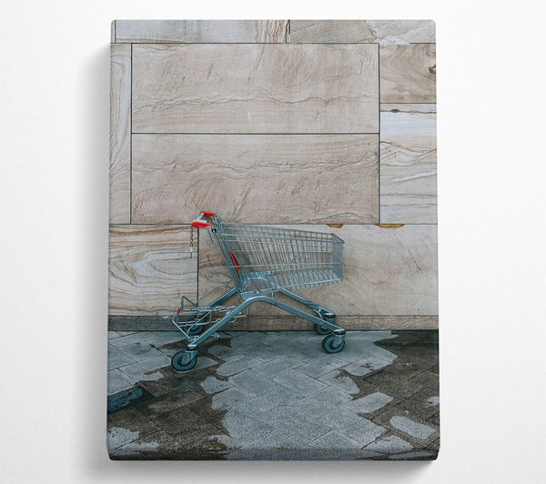  A Canvas Print of Silver Cart On Stone Canvas Wall Art