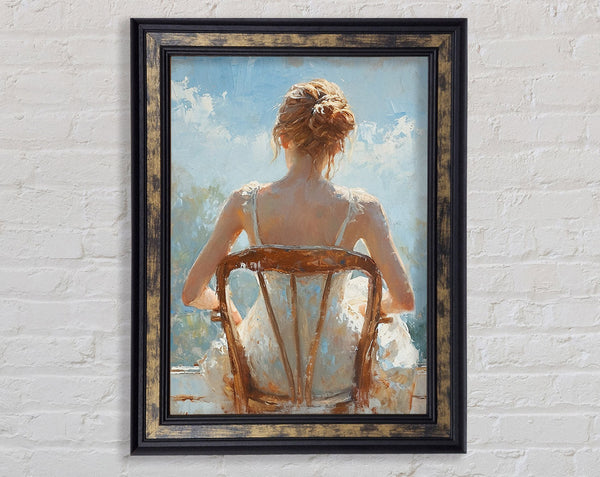 Painting Of Girl In A Chair Framed Print