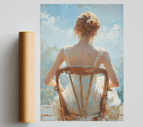 Painting Of Girl In A Chair Print