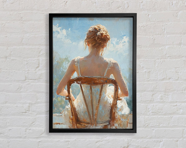 Painting Of Girl In A Chair Framed Print