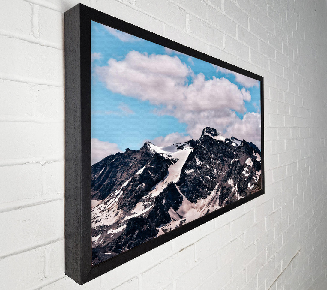  A Canvas Print of Black Peaks Under Clouds Canvas Print