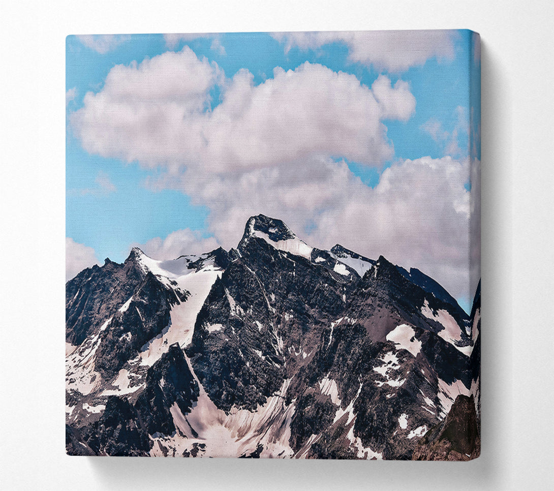  A Canvas Print of Black Peaks Under Clouds Canvas Print